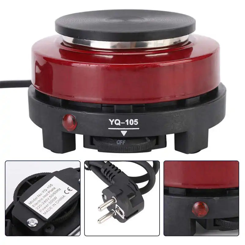 Mini-Elektroherd, Kochplatte, Multifunktions-Induktionsherd, Kochplatte, Warmwasserbereiter, Kaffee, Tee, EU-Stecker, 220 V, 500 W