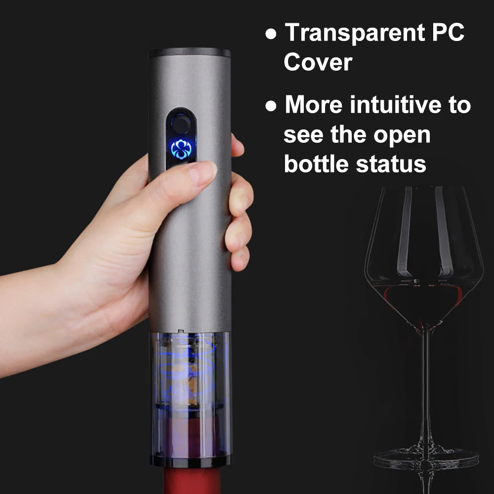 JLEIVA Electric Wine Bottle Opener Automatic Wine Opener Rechargeable Corkscrew with Foil Cutter for Party Bar Wine Gift Kitchen tool