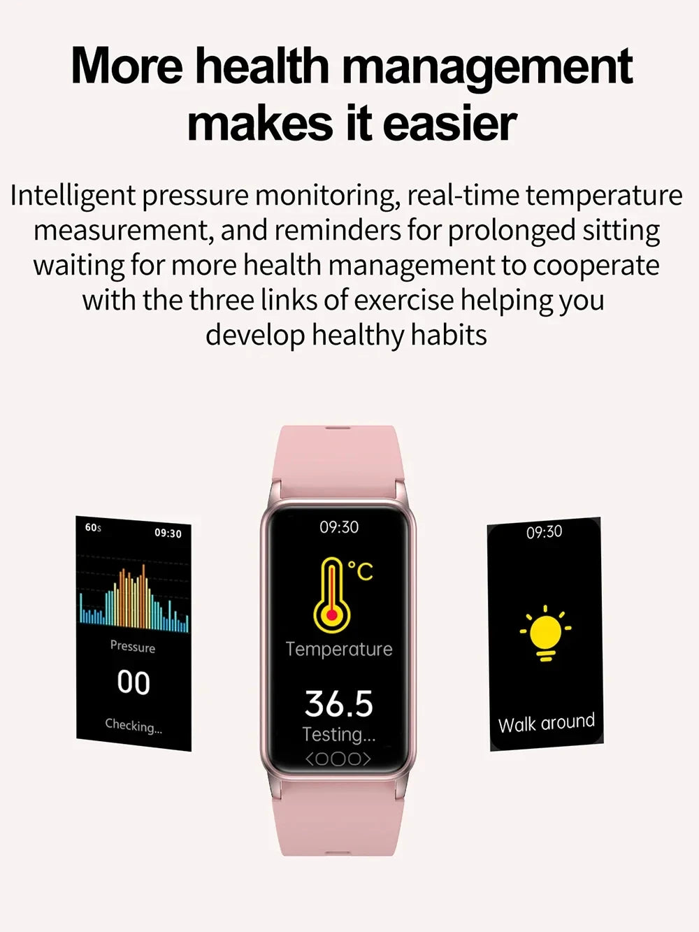 Intelligentes Armband zur Überwachung von Blutzucker, Körpertemperatur, Harnsäure, Blutfetten, Blutdruck und Herzfrequenz. Wasserdichte Smartwatch. 