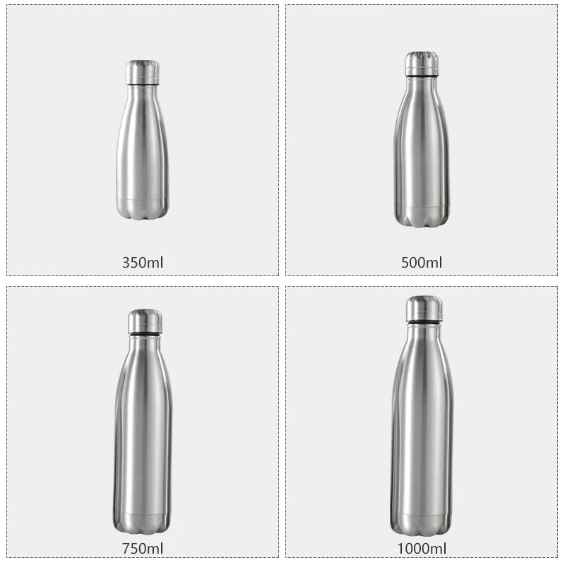 0.35/1 Liter Stainless Steel Bottle - Outdoor Camping