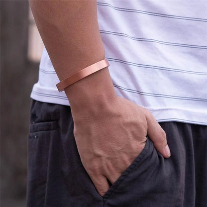 Copper bracelet and rings. Set Pure Copper Bracelets and Rings Simplicity Cuff Magnetic Bangles for Women Men Arthritis Health Solid Copper Jewelry