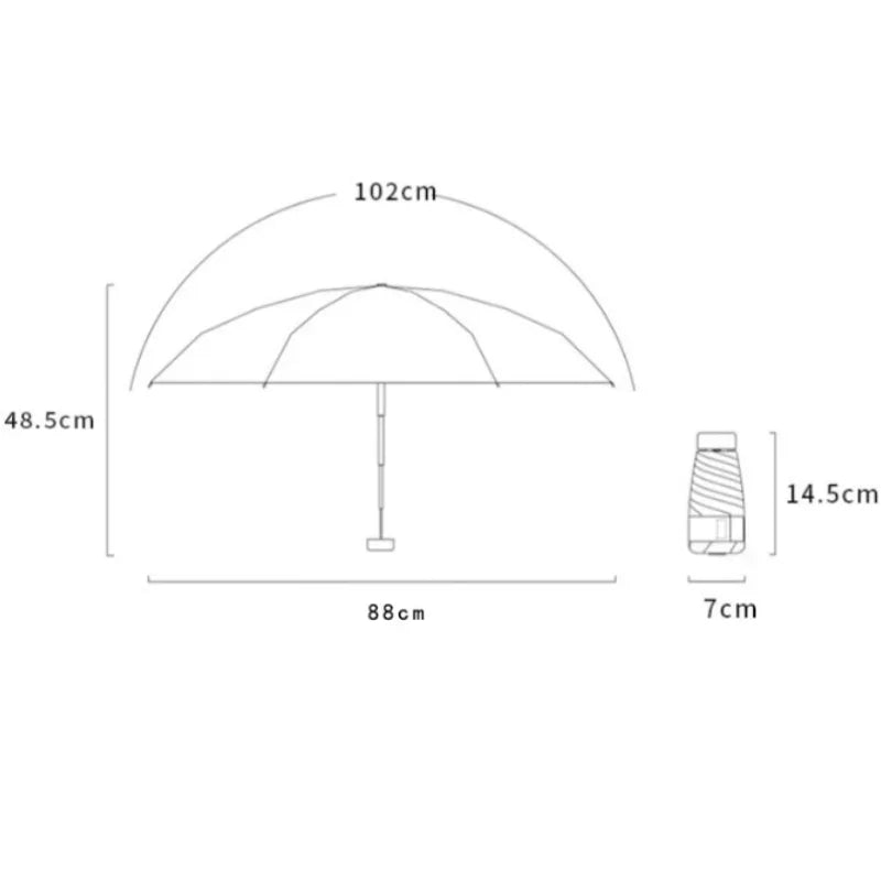 Mini Umbrella Capsule Umbrella Sunny and Rainy Dualuse Rainproof Sun Protection Outdoor Traveling Portable Parasol Umbrella