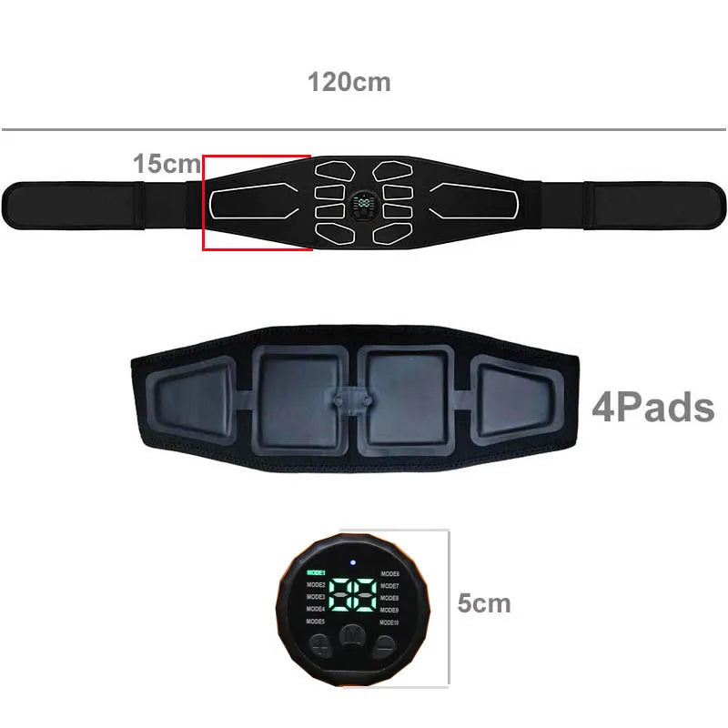 Electronic Abs Muscle Stimulator Waist Trimmers Abdominal Toning Belt Fitness Body Slimming Massager Weight Loss Massage