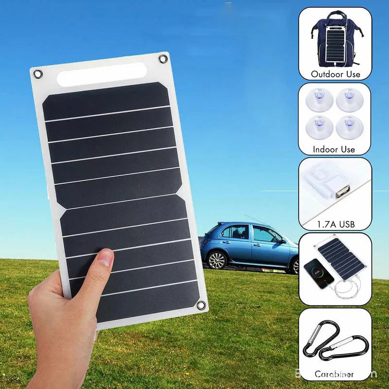 Panel Solar impermeable para exteriores, batería portátil de 30W con USB para senderismo y Camping, Banco de carga de teléfono móvil, 6,8 V