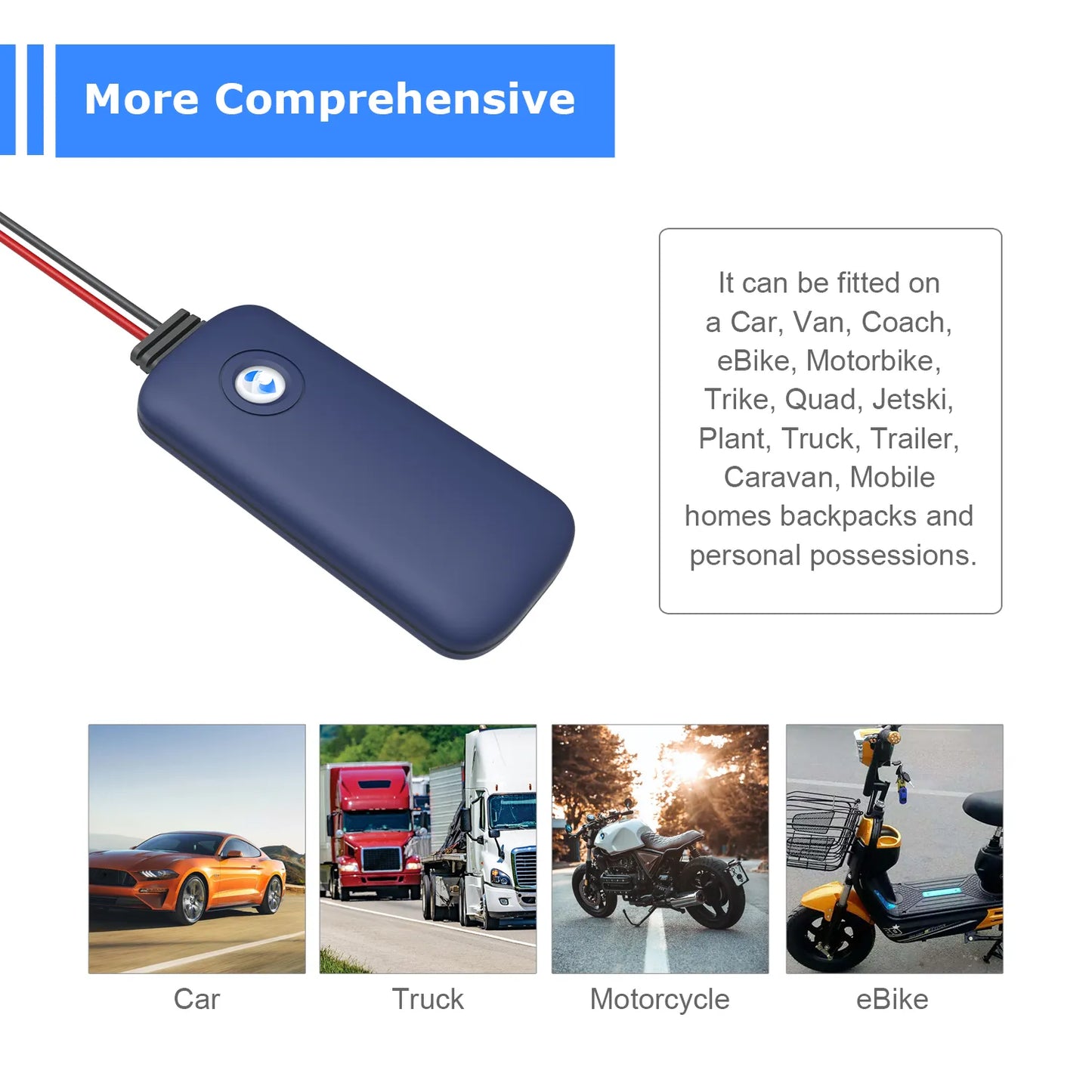 Waterproof Motorcycle GPS Tracker 2G GSM Network Wire Connection with Android iOS APP