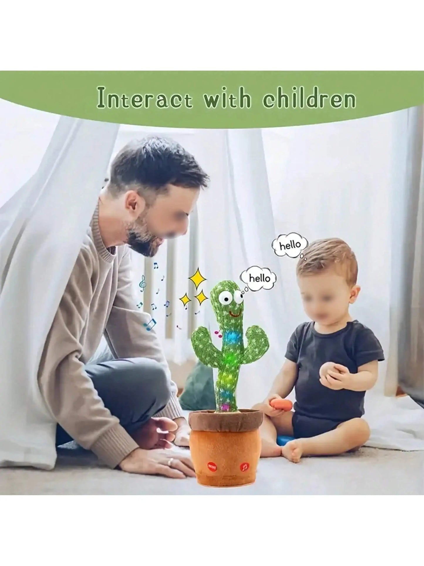 1 Stück: Tanzendes, sprechendes Kaktus-Spielzeug für Jungen und Mädchen, singend, imitierend, aufzeichnend, wiederholend, was Sie sagen, Sunny Cactus Up Plus