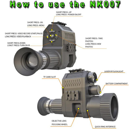 Megaorei-mira Monocular Digital de visión nocturna, videocámara infrarroja de viaje de 100-200, 200-400M, compatible con grabación de fotos y vídeos en varios idiomas Photo Video Recording Multiple Language Megaorei